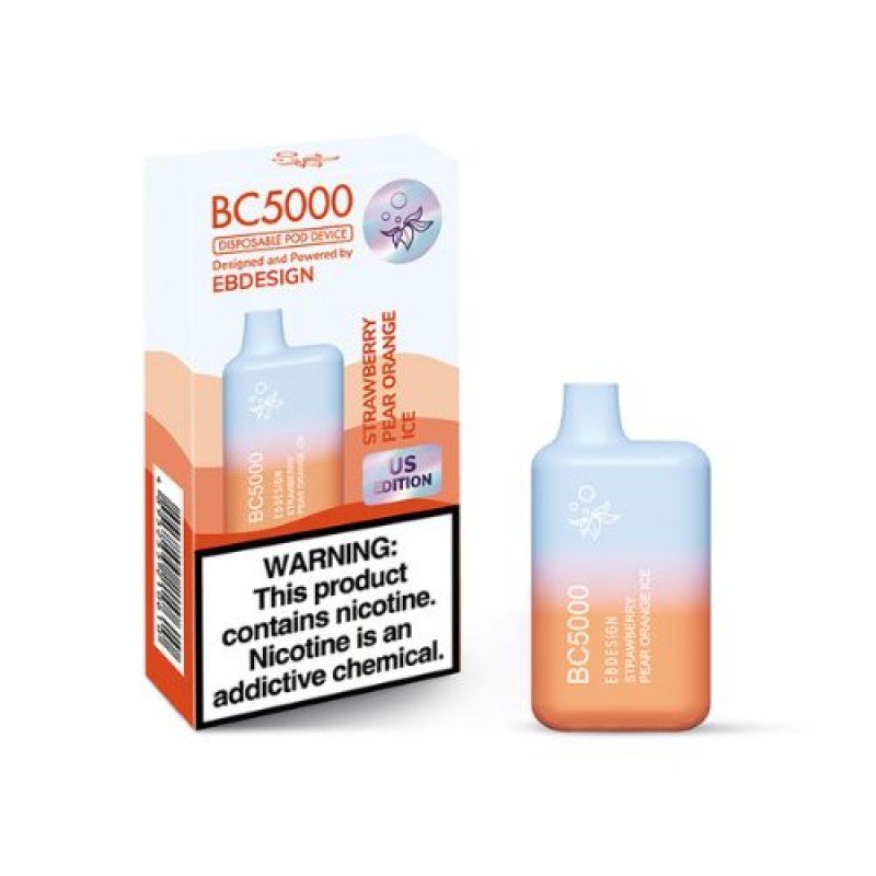 E.B. Design BC5000 - Disposable Vape Device - Strawberry Pear Orange Ice