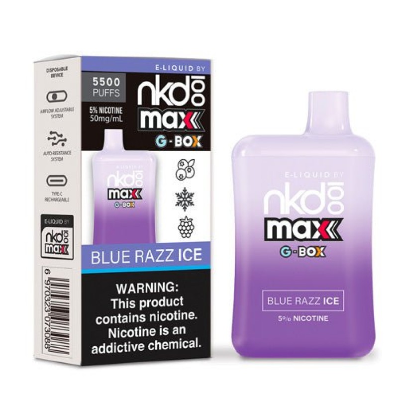 Naked 100 Max G-Box Blue Razz Ice Disposable Vape Pen