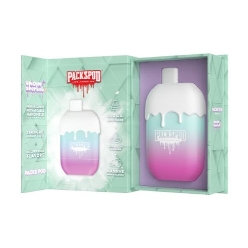 Packwood Packspod 5000 - Disposable Vape Device - Unicorn Sherbet